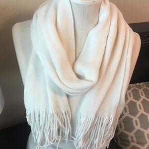 Winter soft fluffy scarf- creme color
